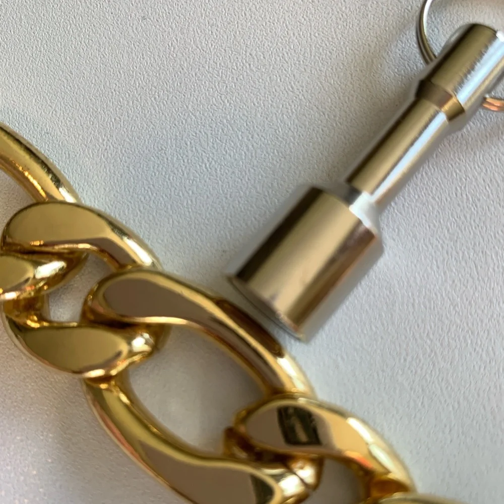 Very Large Cuban Style Gold plated Chain Necklace